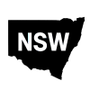 Map of New South Wales labelled NSW
